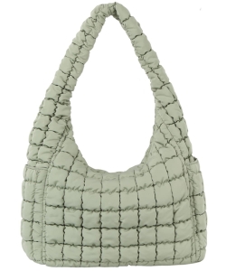 Puffy Quilted Nylon Shoulder bag JYE0506 LIGHT SAGE